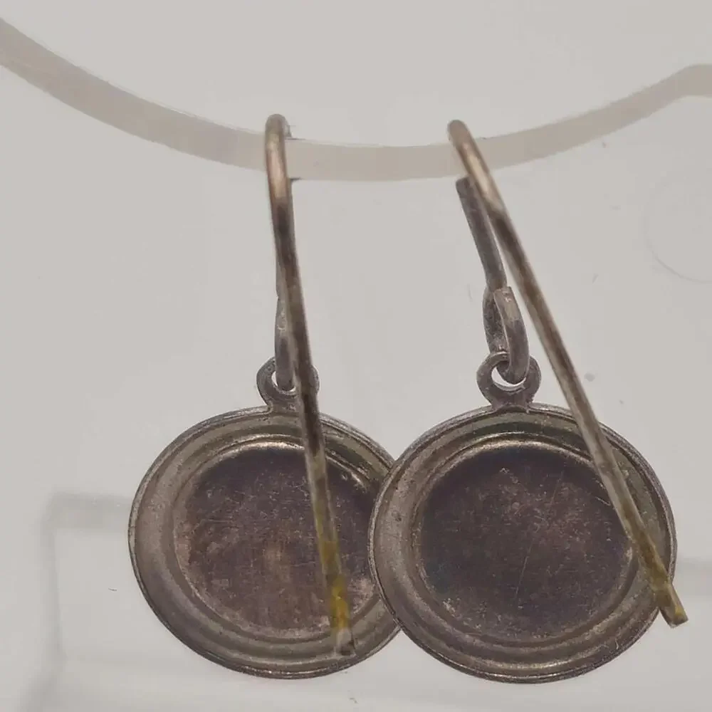 Handmade Dichroic Fused Glass Drop Earrings - Picture 3 of 4